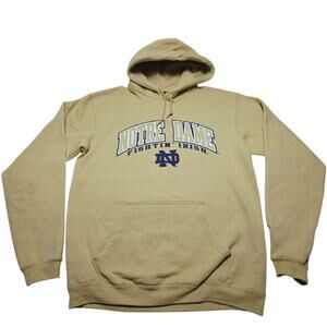 Vintage Notre Dame Fighting Irish Sweatshirt Hoodie Pullover Gold Size Medium
